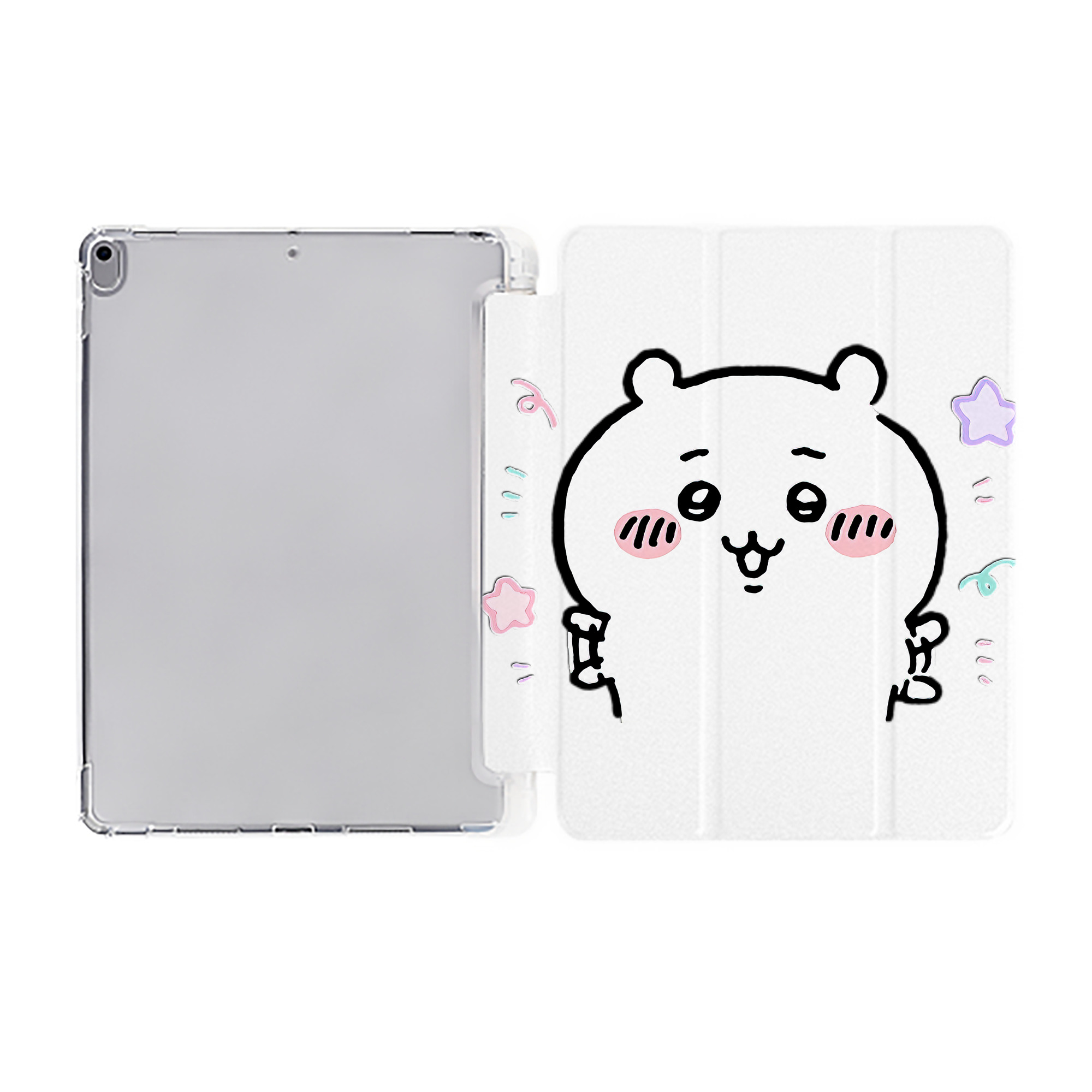 （画像用） ちいかわ ちいかわ Chii-kawa chiikawa IPad ケース ペン収納付き 三つ折りスタンド PUレザー×シリコン 対応機種9.5/10.5/10.9インチ